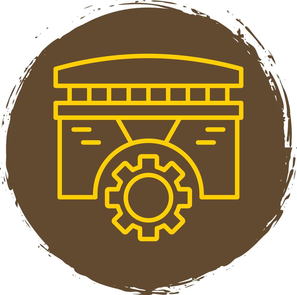 Bridge Line Circle Sticker Icon vector
