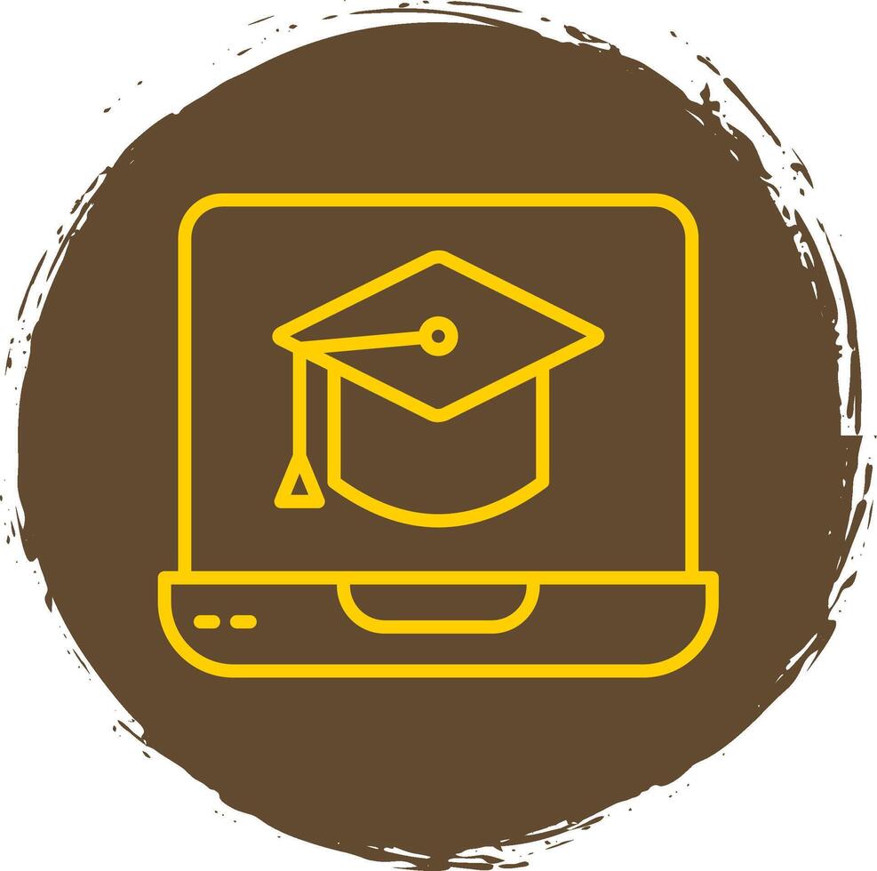 Education Line Circle Sticker Icon vector