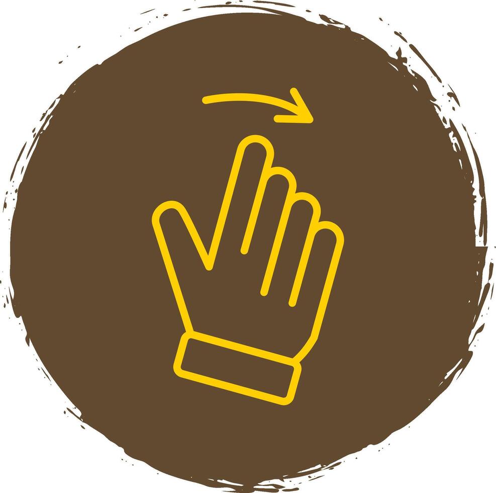 Swipe Right Line Circle Sticker Icon vector