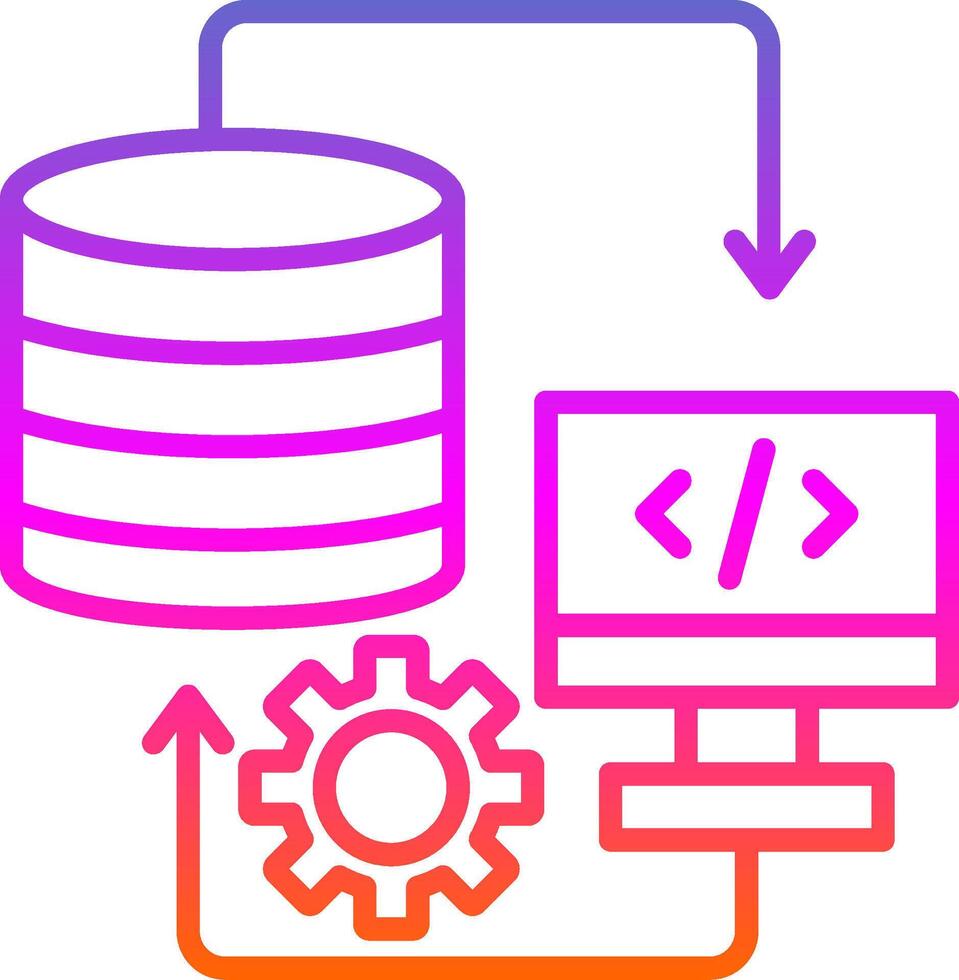 Data Storage Line Circle Sticker Icon vector