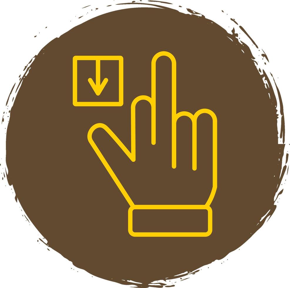 Tap Down Line Circle Sticker Icon vector
