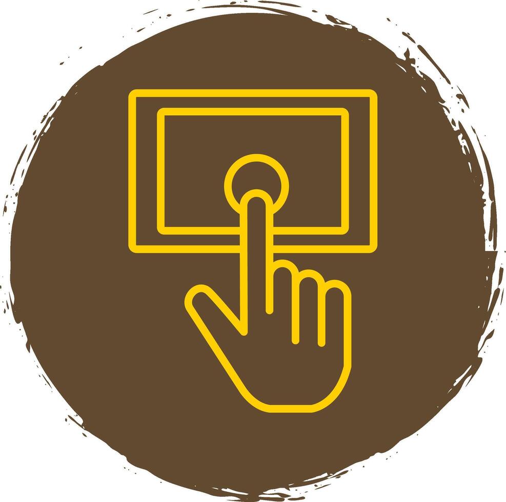 Tablet Line Circle Sticker Icon vector