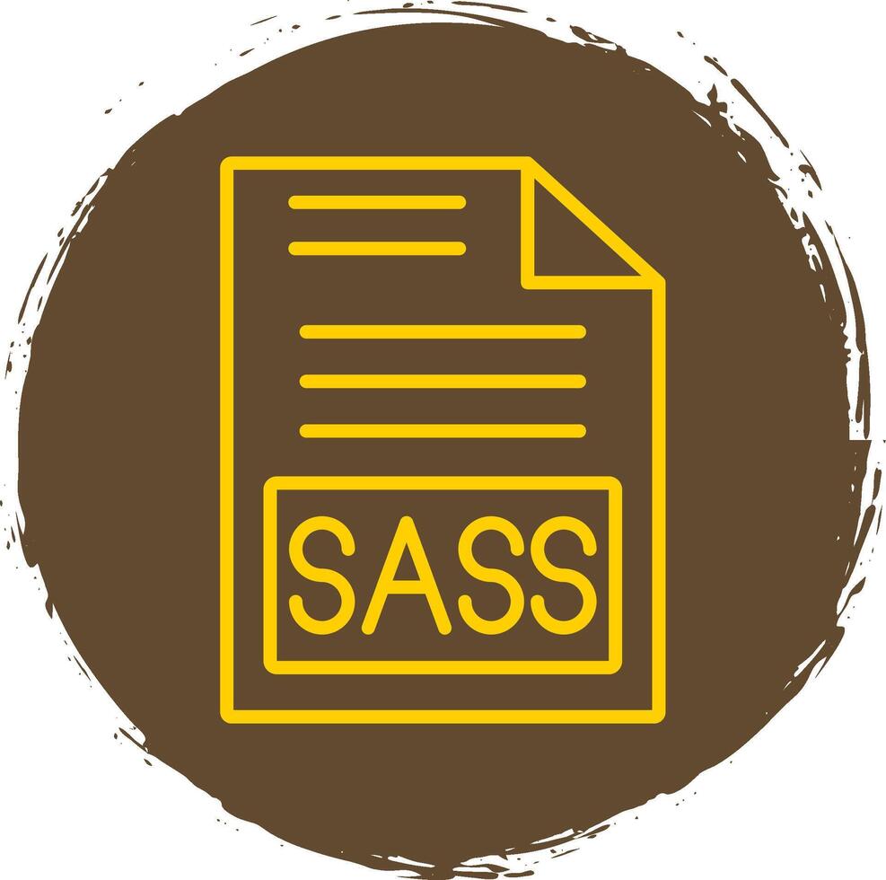 Sass Line Circle Sticker Icon vector