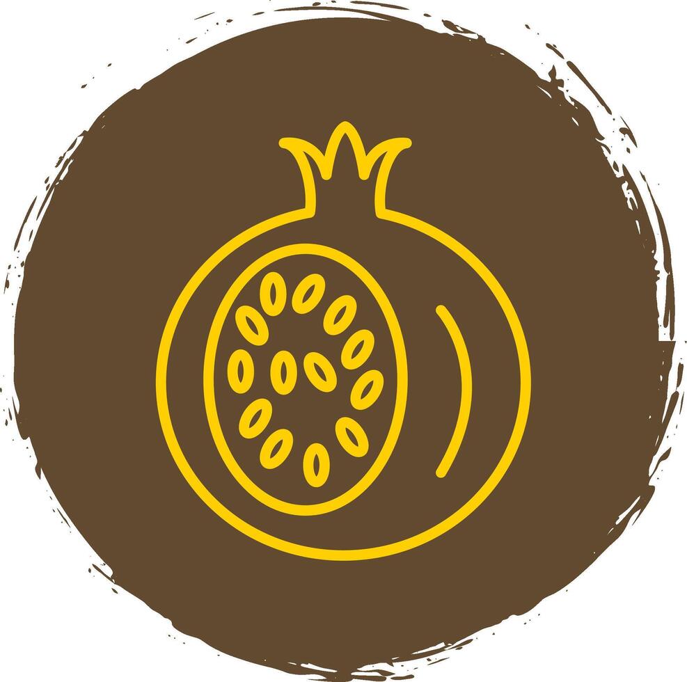 Pomegranate Line Circle Sticker Icon vector