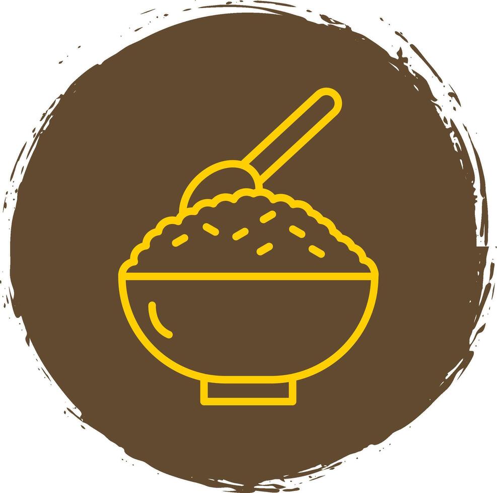 Rice Line Circle Sticker Icon vector