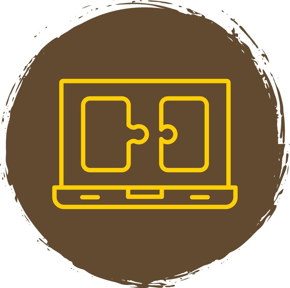 Puzzle Line Circle Sticker Icon vector