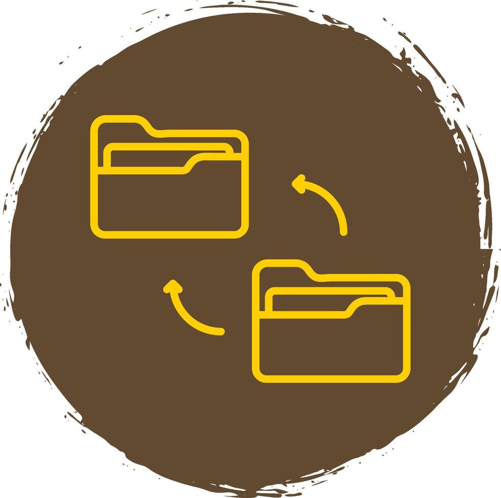 Folder Line Circle Sticker Icon vector