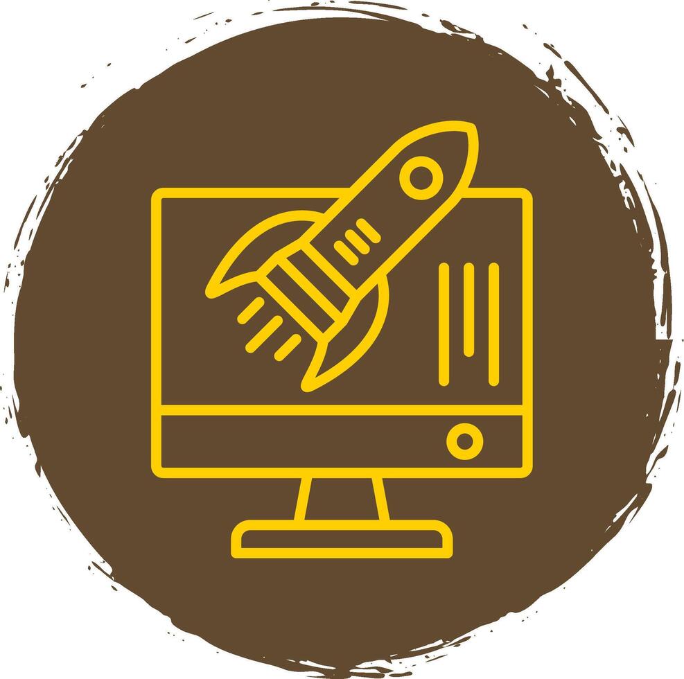 Startup Line Circle Sticker Icon vector