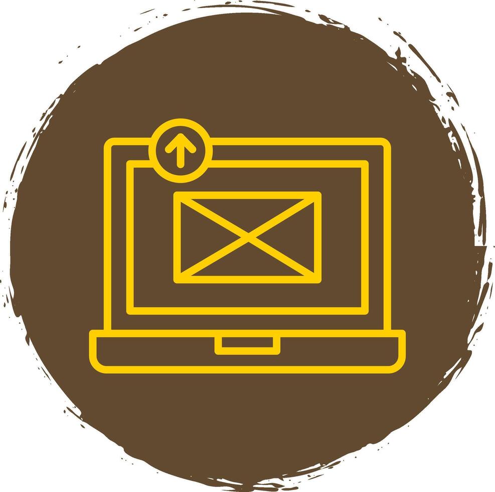 Sending Email Line Circle Sticker Icon vector