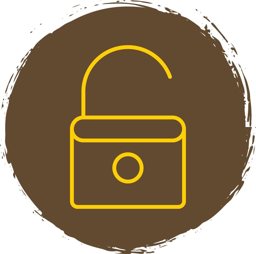 Open Lock Line Circle Sticker Icon vector