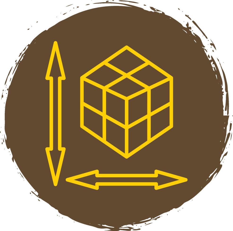 Rubik Line Circle Sticker Icon vector