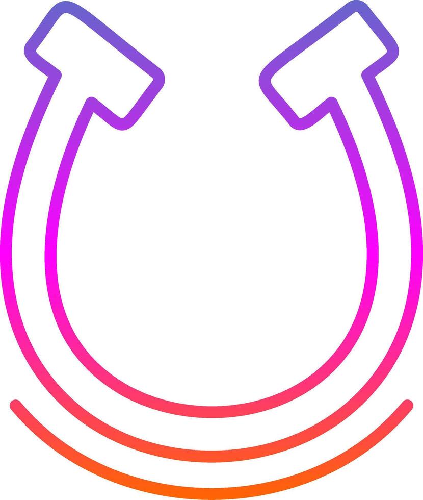 Horseshoe Line Circle Sticker Icon vector