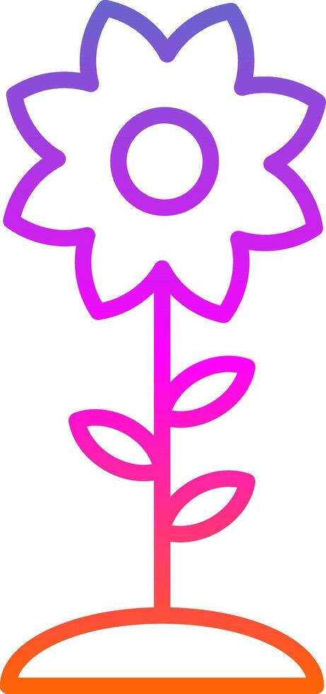 Flower Line Circle Sticker Icon vector