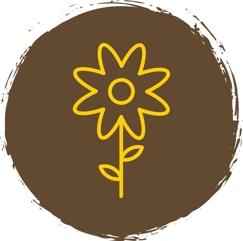 Flower Line Circle Sticker Icon vector