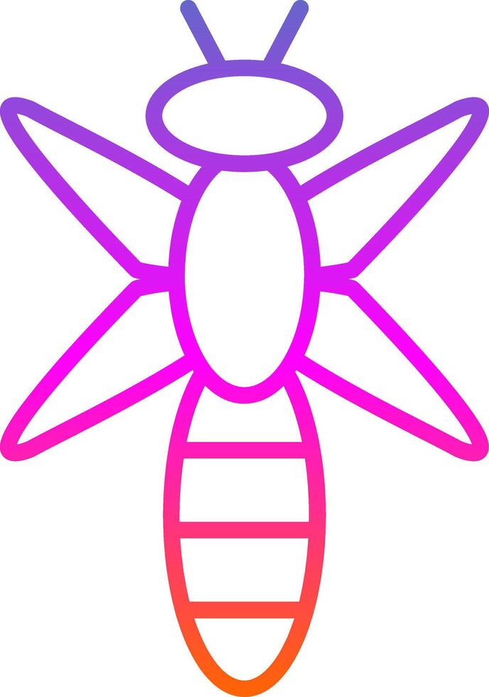 Dragonfly Line Circle Sticker Icon vector