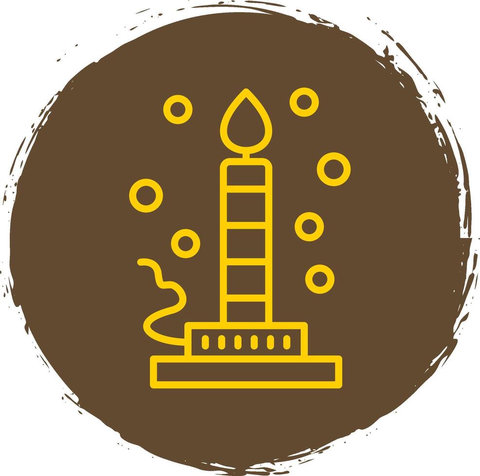 Bunsen Burner Line Circle Sticker Icon vector