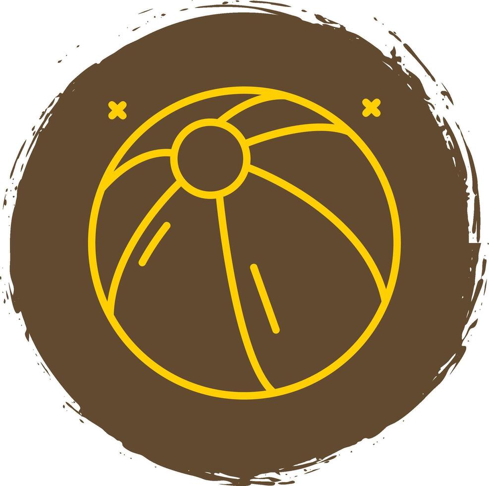 Beach Ball Line Circle Sticker Icon vector