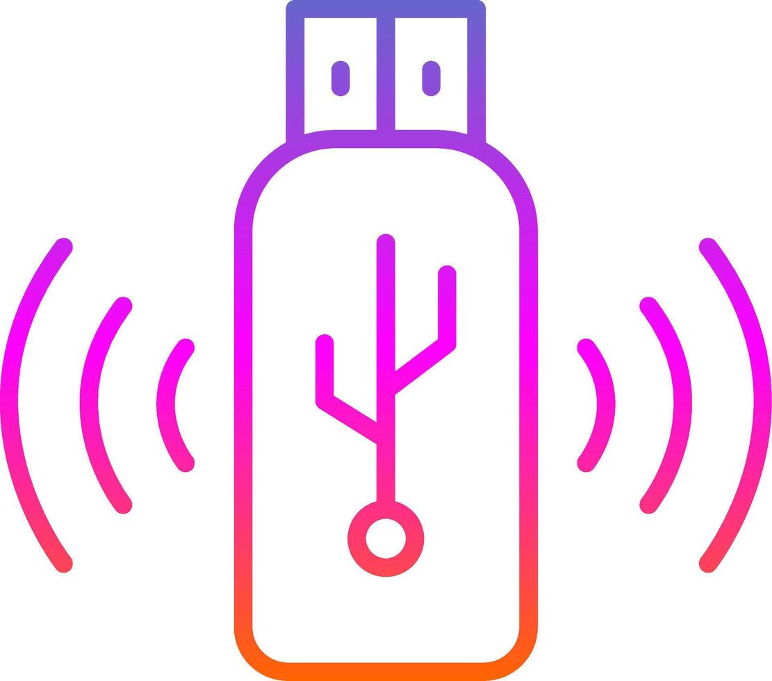 Usb Line Circle Sticker Icon vector