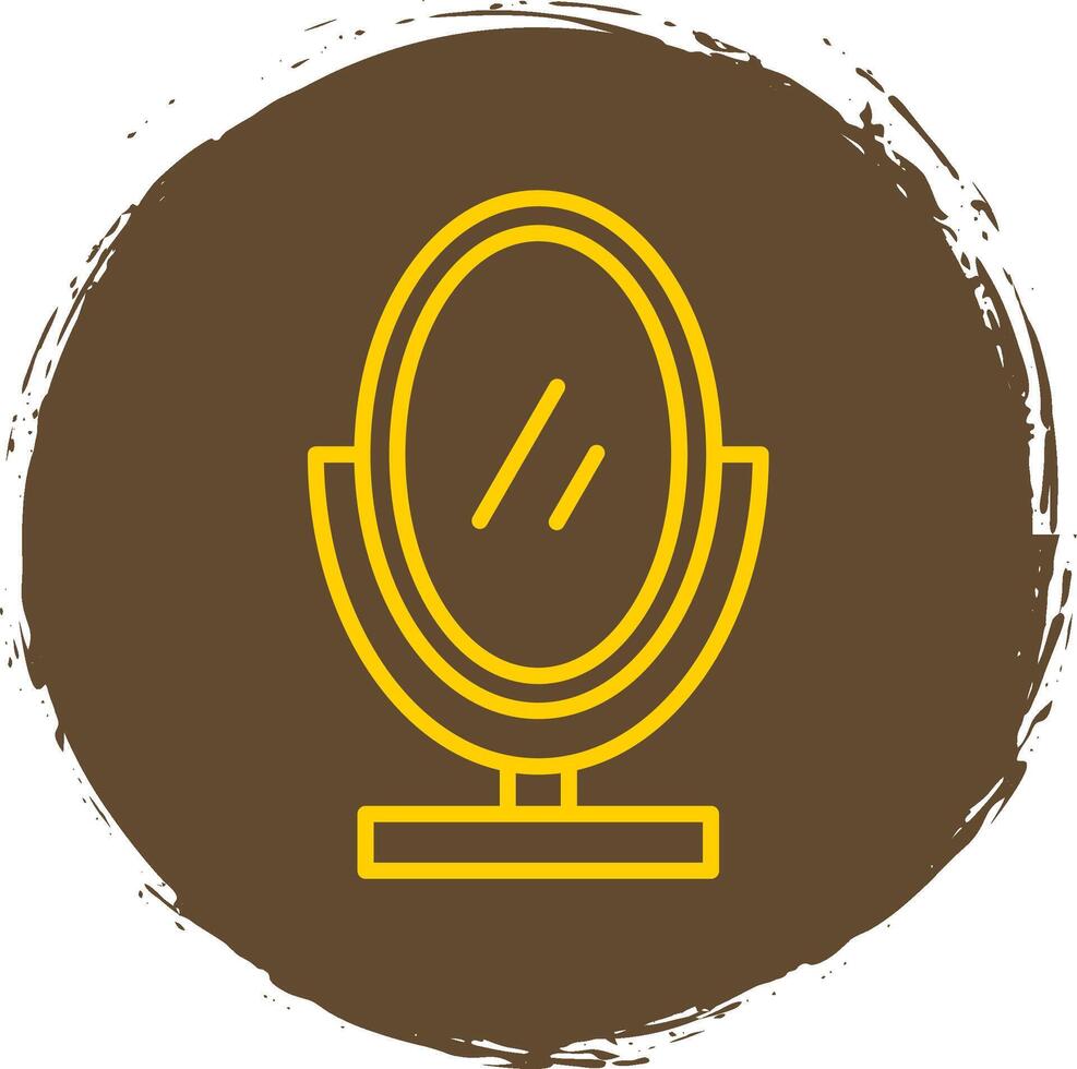 Mirror Line Circle Sticker Icon vector