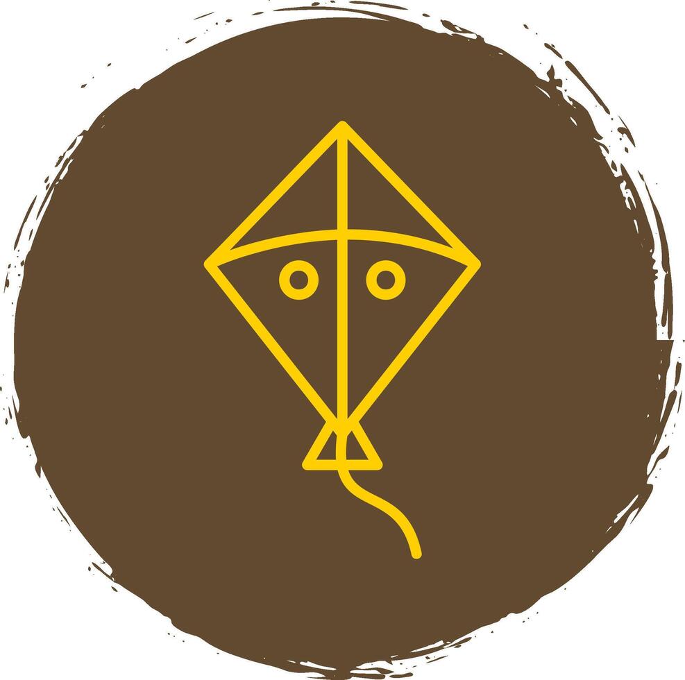 Kite Line Circle Sticker Icon vector