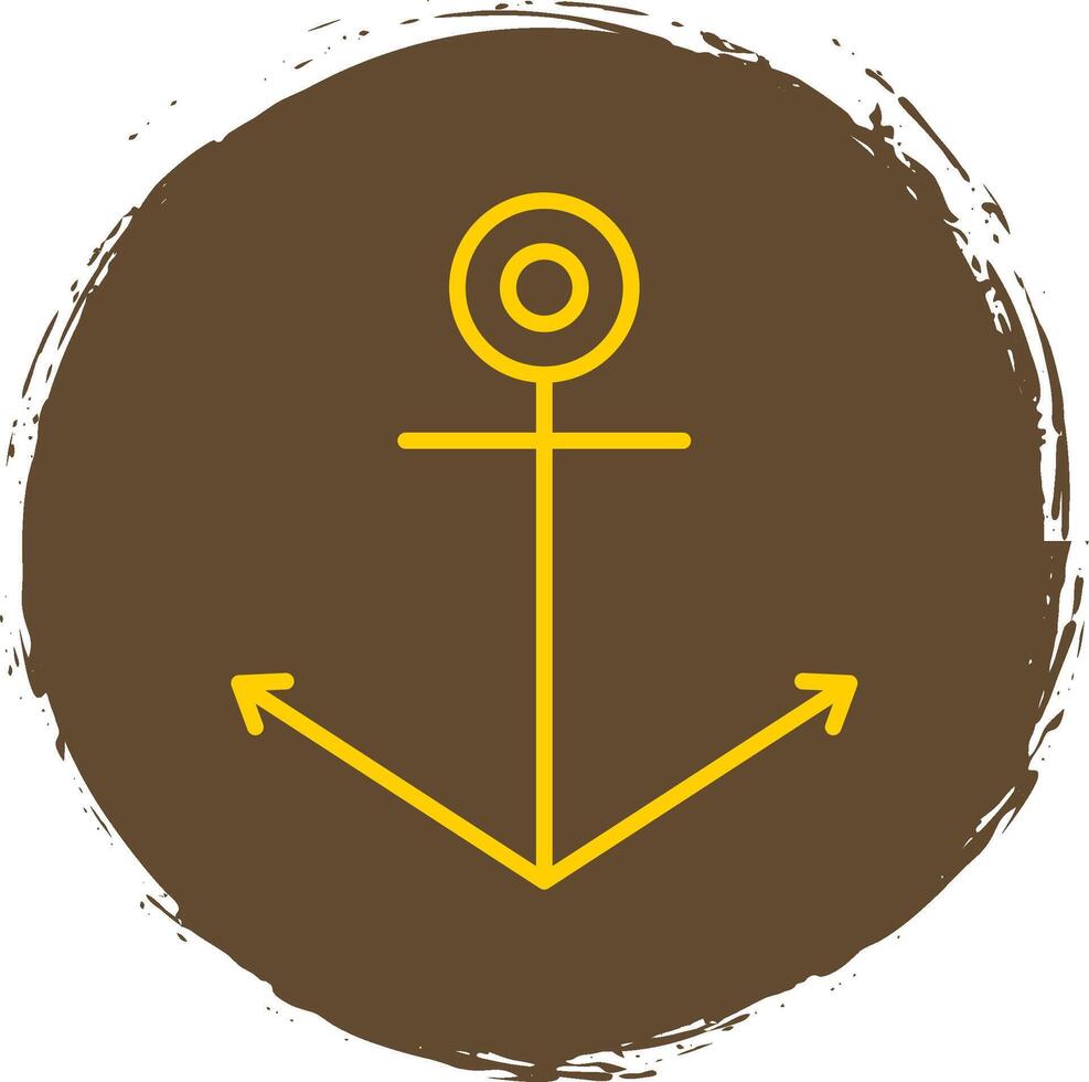 Anchor Line Circle Sticker Icon vector