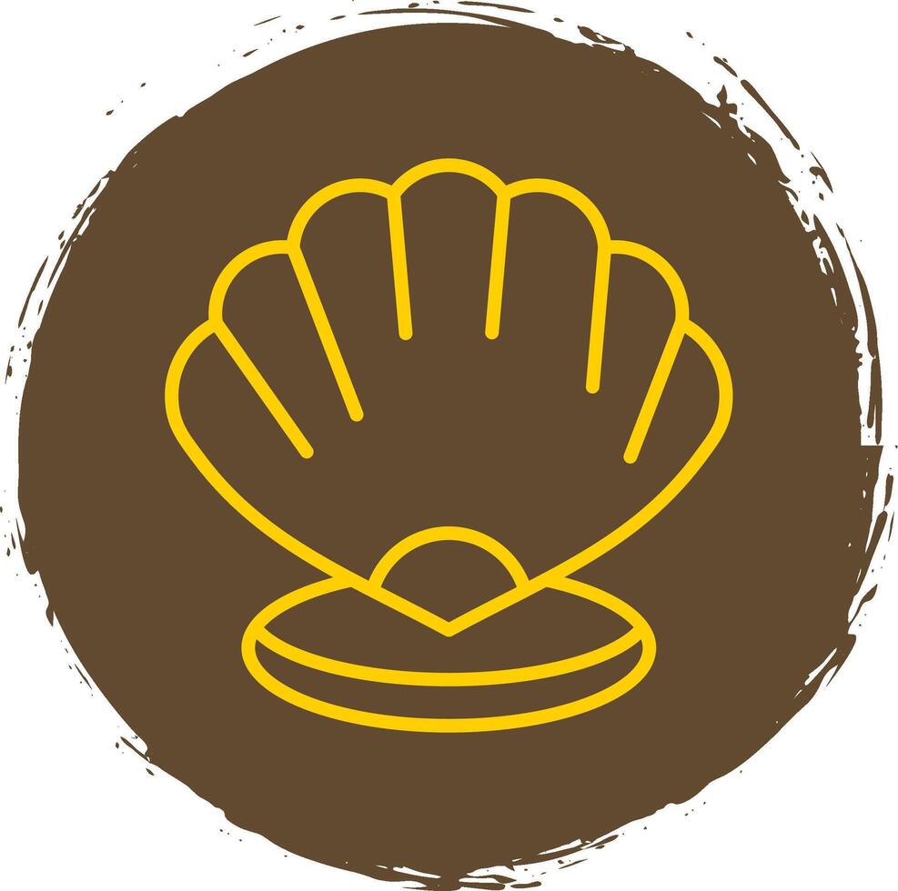 Shell Line Circle Sticker Icon vector