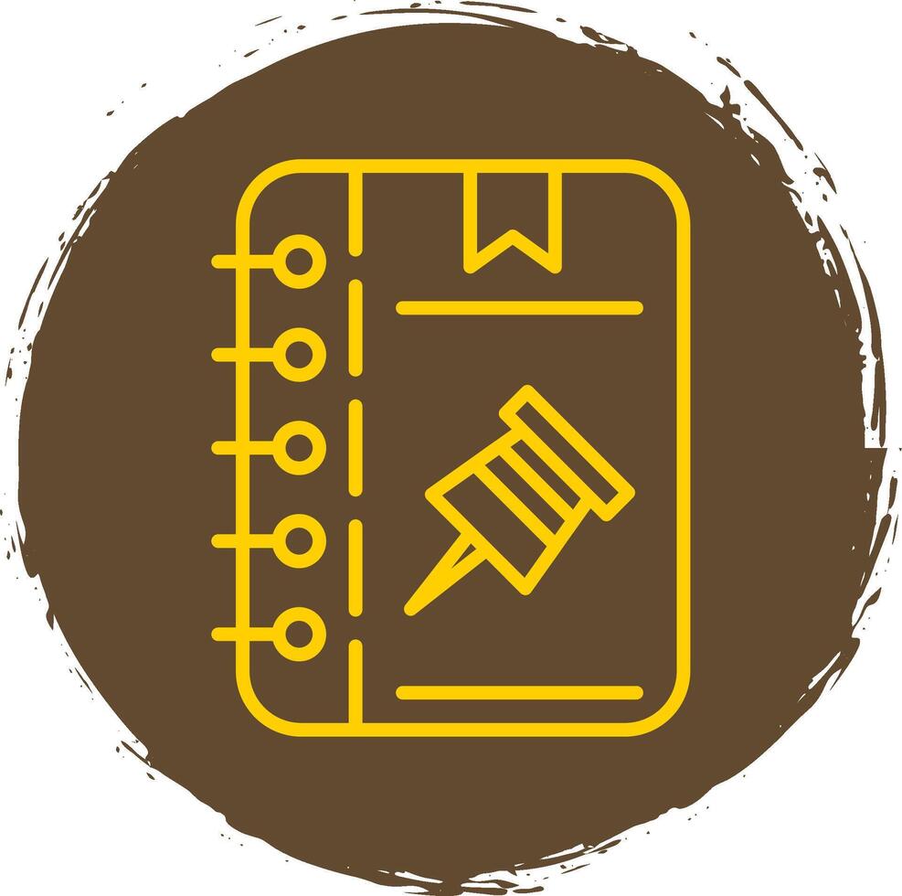 Push Pin Line Circle Sticker Icon vector