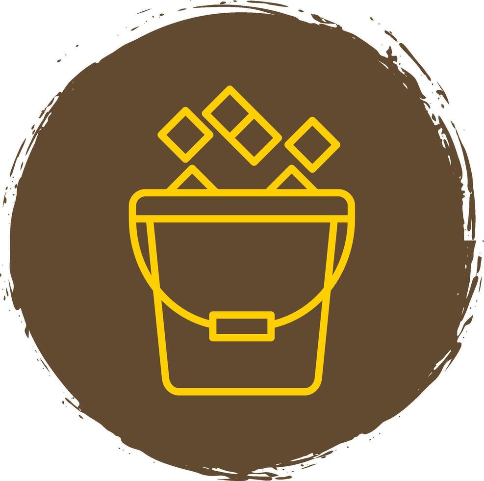 Ice Bucket Line Circle Sticker Icon vector