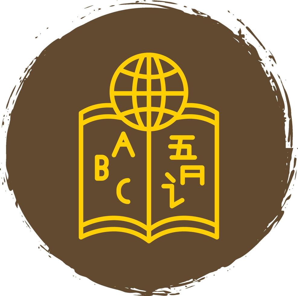 Linguistics Line Circle Sticker Icon vector