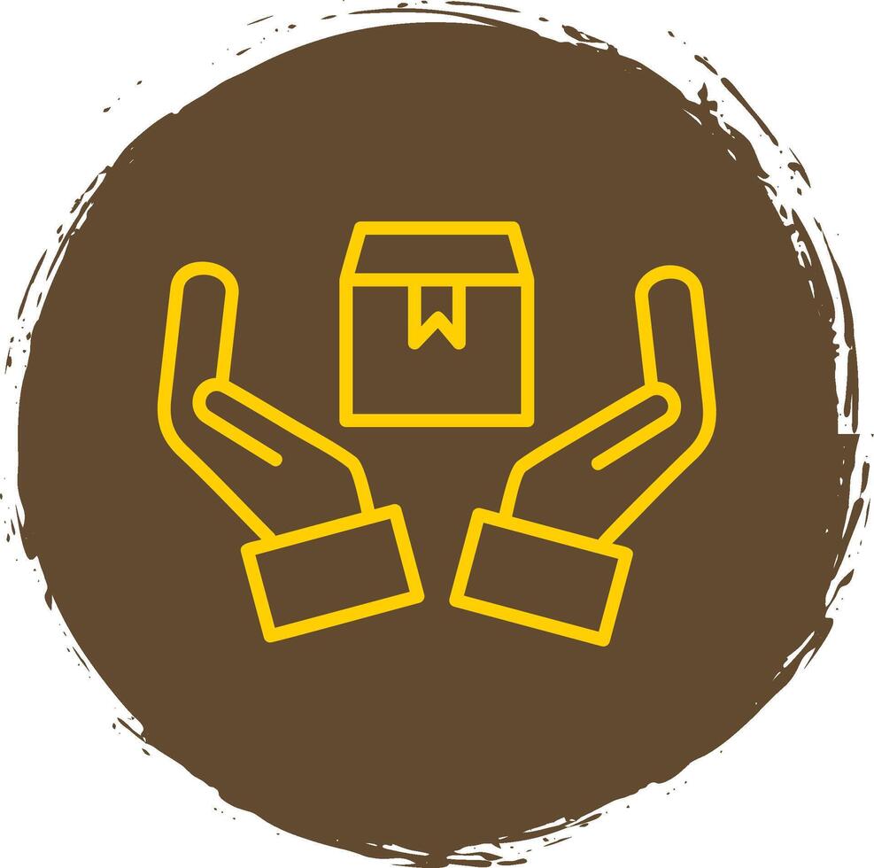 Handle With Care Line Circle Sticker Icon vector