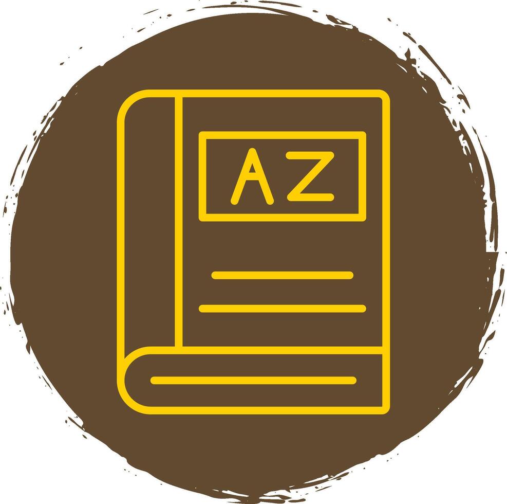 Dictionary Line Circle Sticker Icon vector