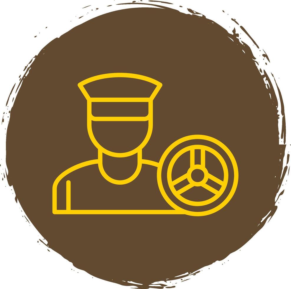 Driver Line Circle Sticker Icon vector