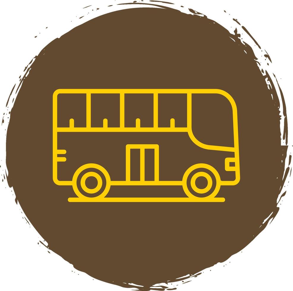 City Bus Line Circle Sticker Icon vector