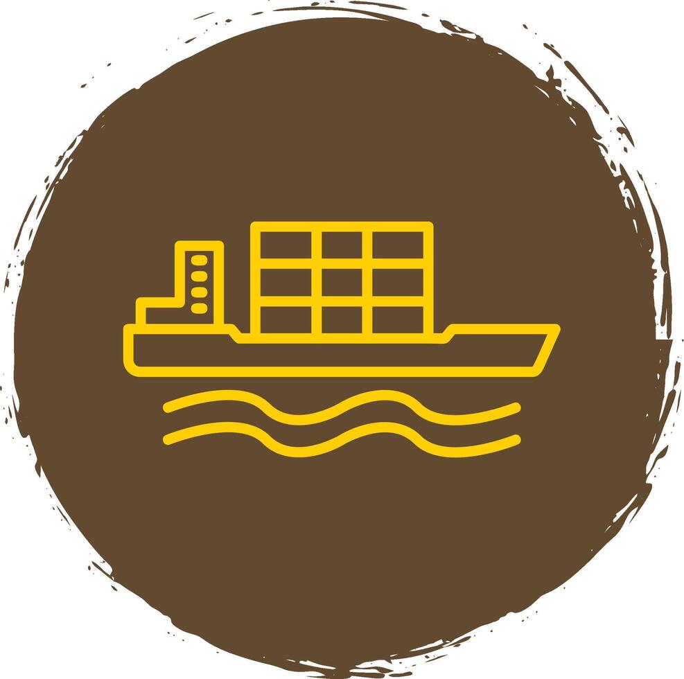 Bulk Carrier Line Circle Sticker Icon vector