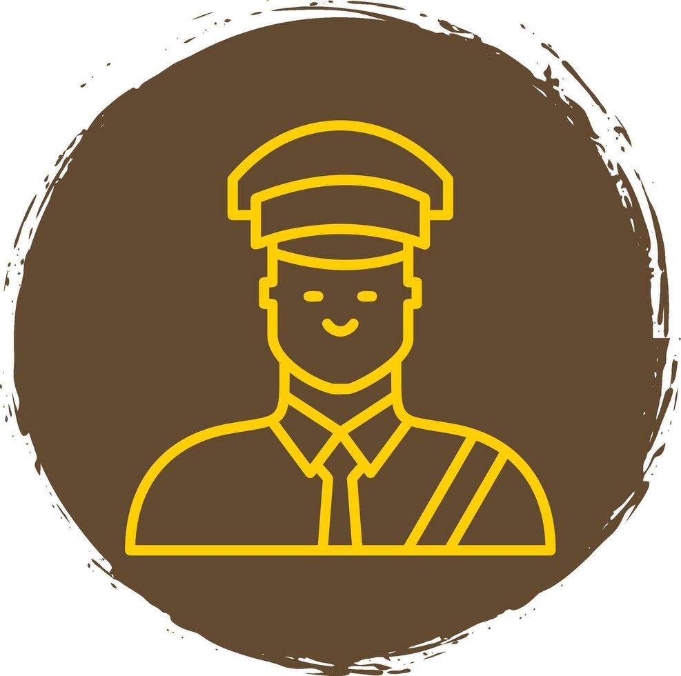 Custom Officer Line Circle Sticker Icon vector