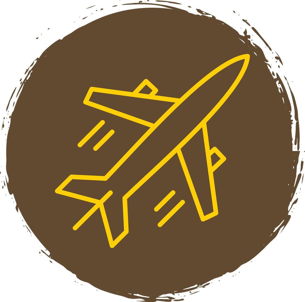 Plane Line Circle Sticker Icon vector