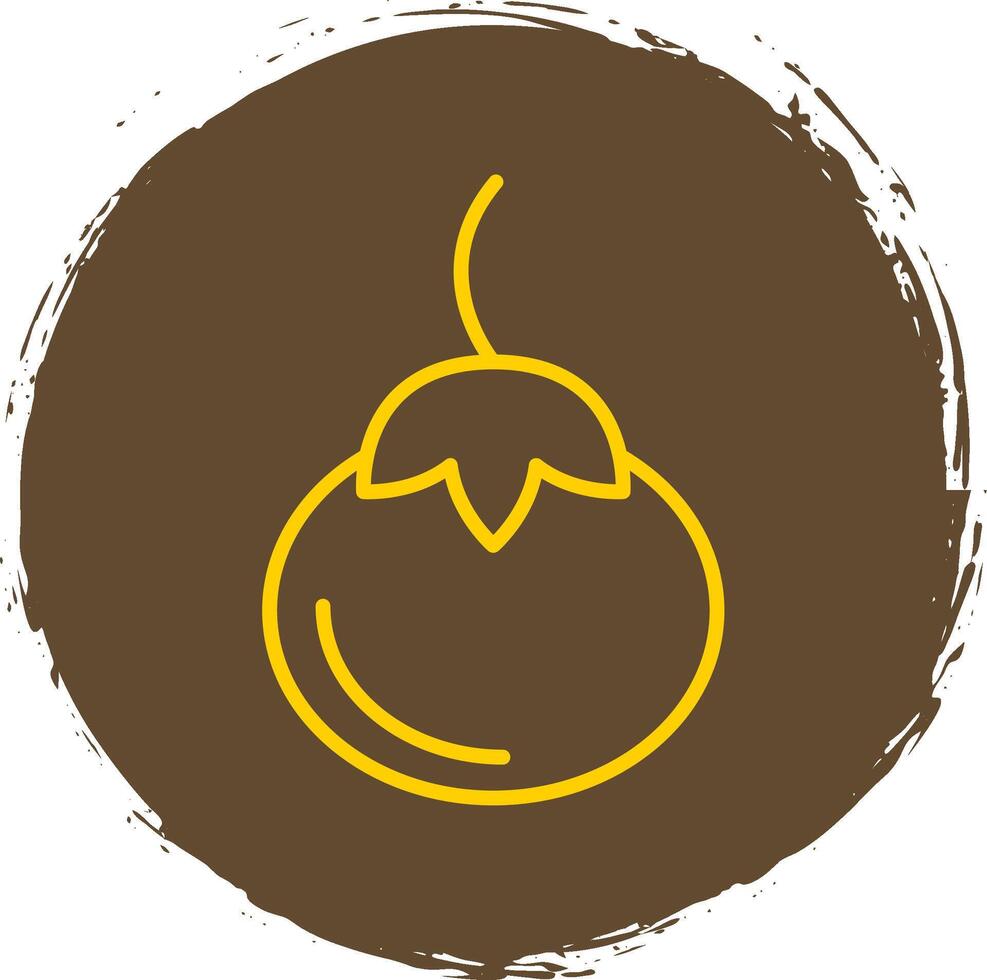 Persimmon Line Circle Sticker Icon vector