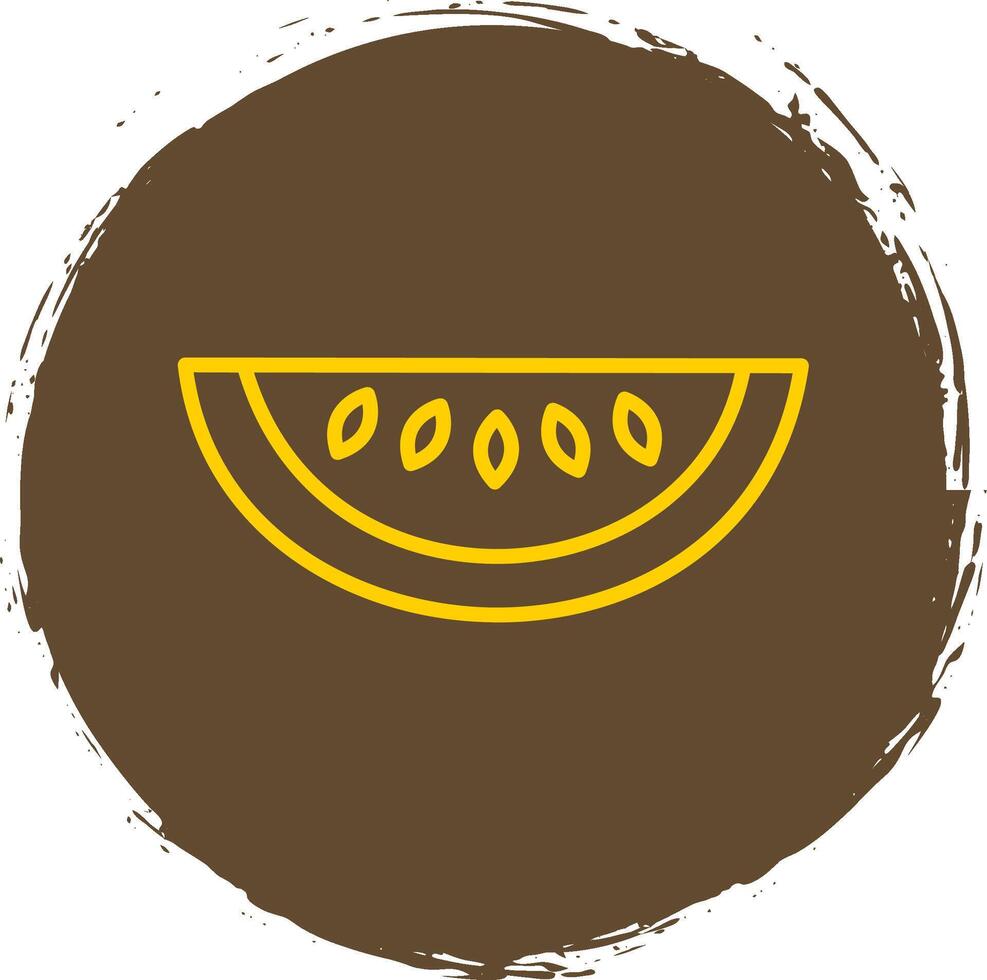 Honeydew Melon Line Circle Sticker Icon vector