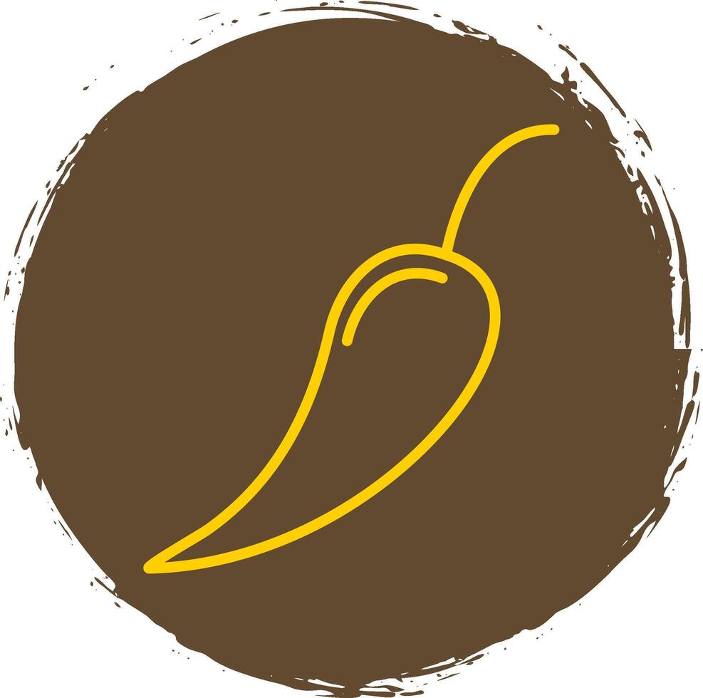 Chilli Line Circle Sticker Icon vector
