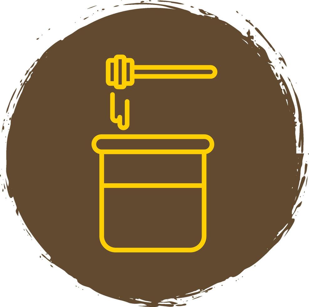 Honey Line Circle Sticker Icon vector