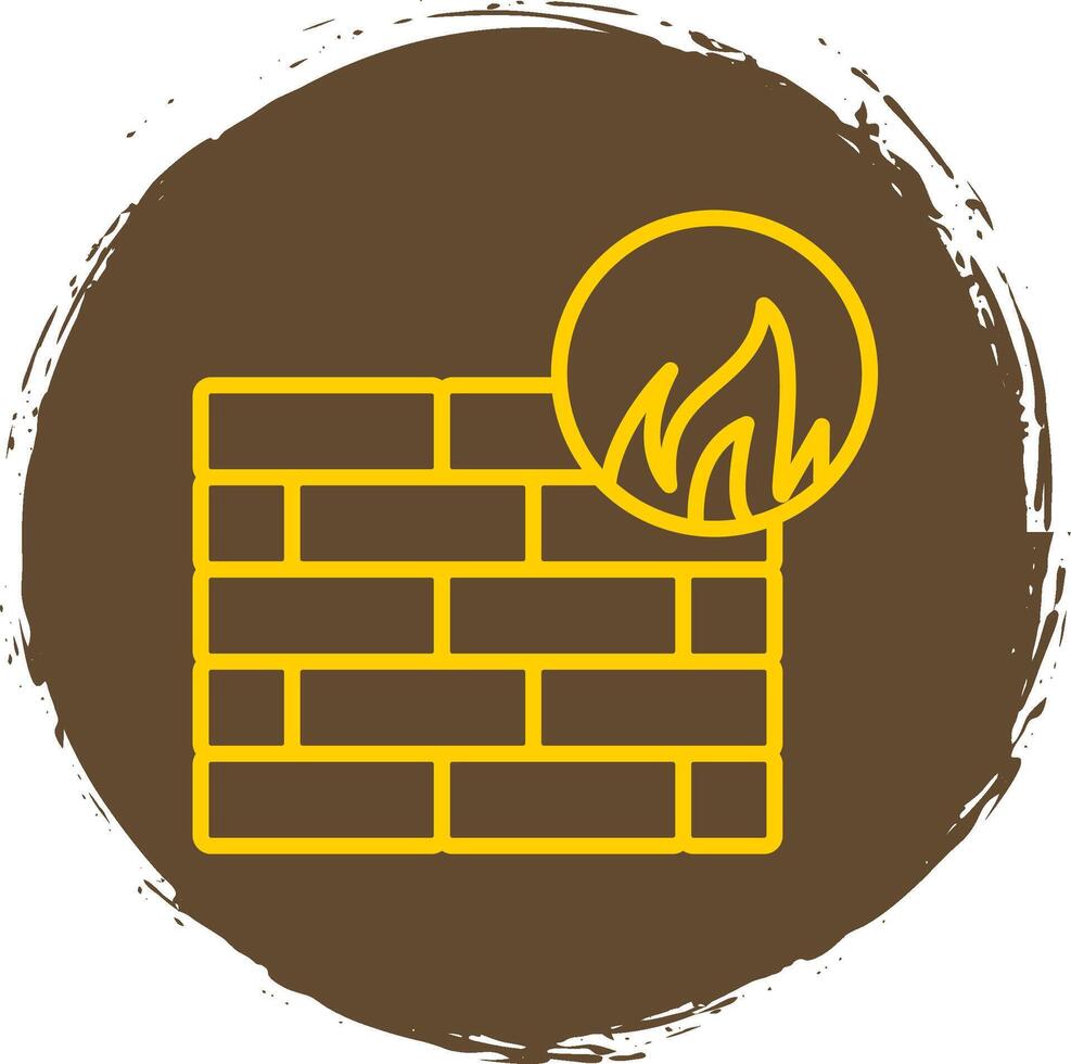 Firewall Line Circle Sticker Icon vector