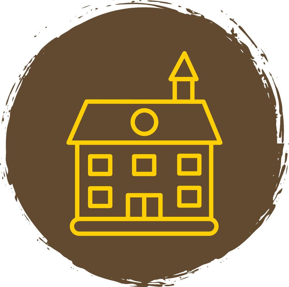 Private Guest House Line Circle Sticker Icon vector