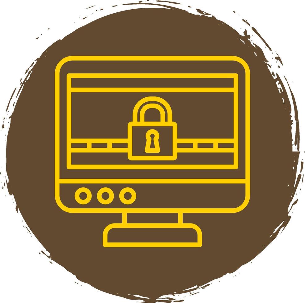 Ransomware Line Circle Sticker Icon vector