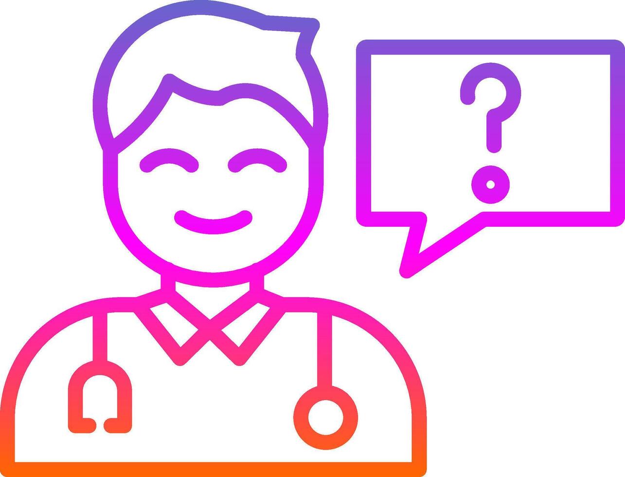 Health Question Line Circle Sticker Icon vector