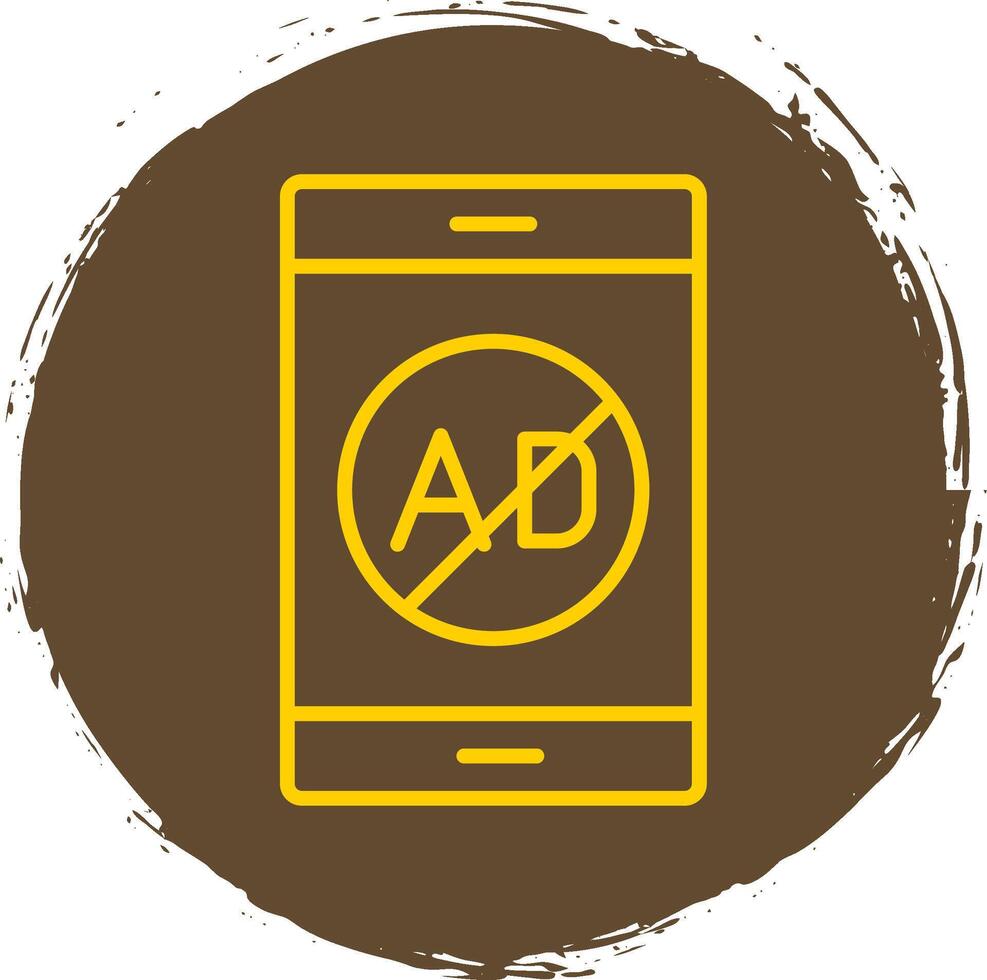 Ad Blocker Line Circle Sticker Icon vector