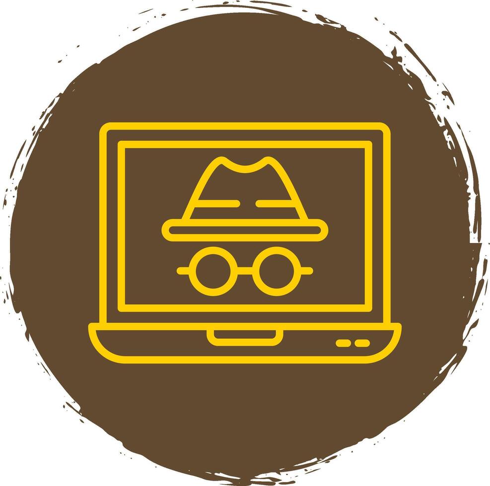 Incognito Line Circle Sticker Icon vector