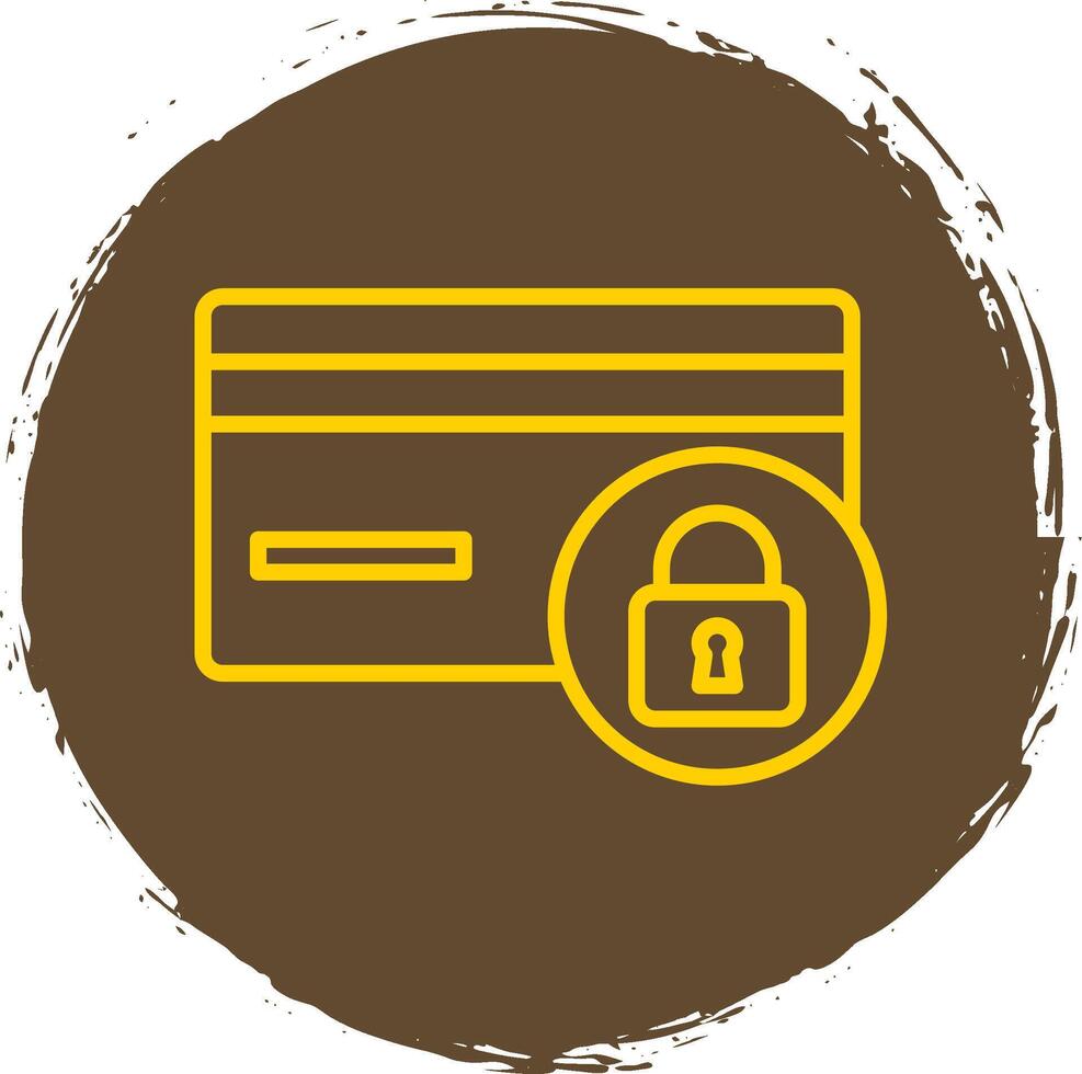 Secure Payment Line Circle Sticker Icon vector