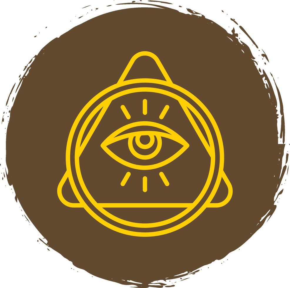 Eye Of Providence Line Circle Sticker Icon vector