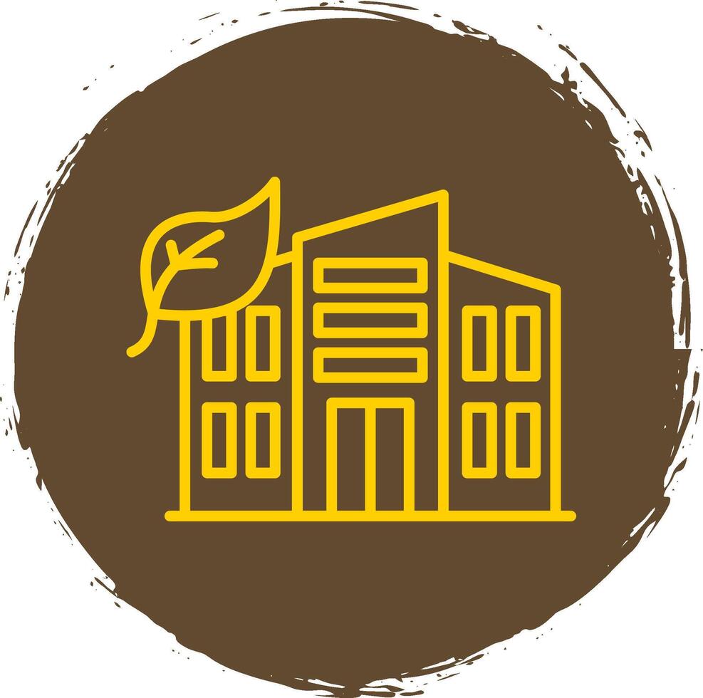 Sustainable Architecture Line Circle Sticker Icon vector