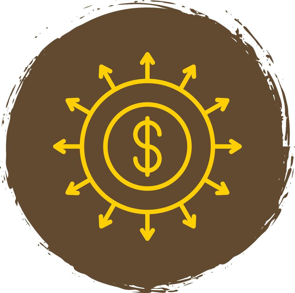 Budget Spending Line Circle Sticker Icon vector
